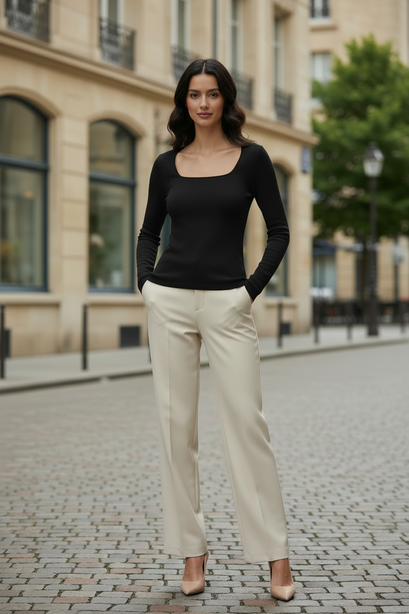 Black Knit Top - European Street 2