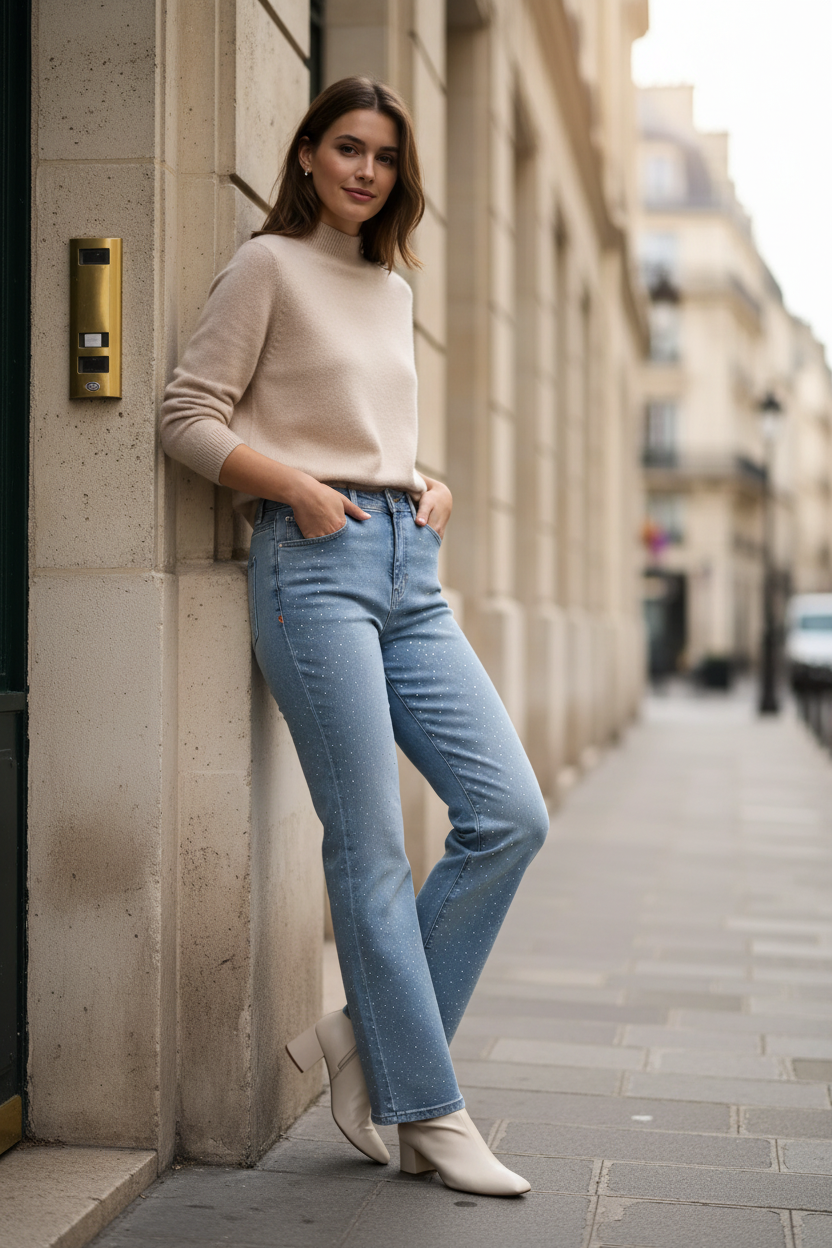 Premium fashion photography - leaning pose