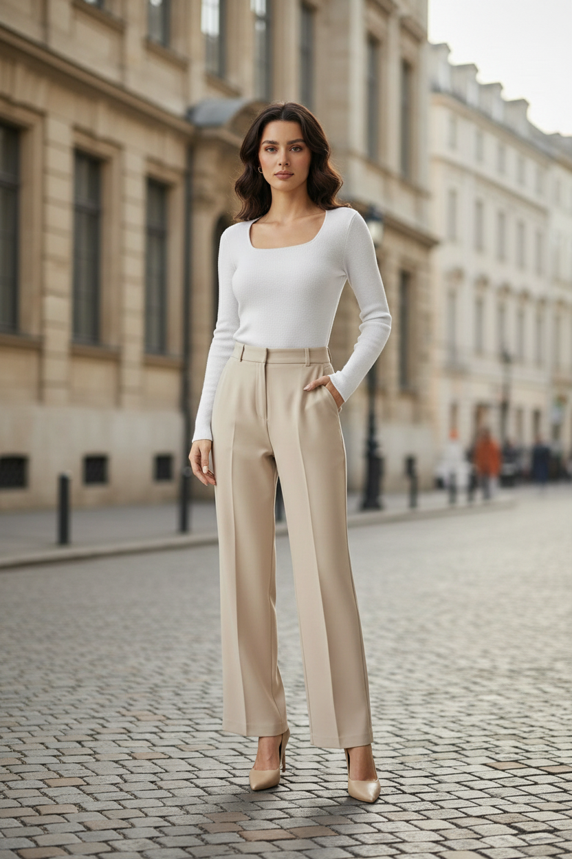 White Knit Top - Front